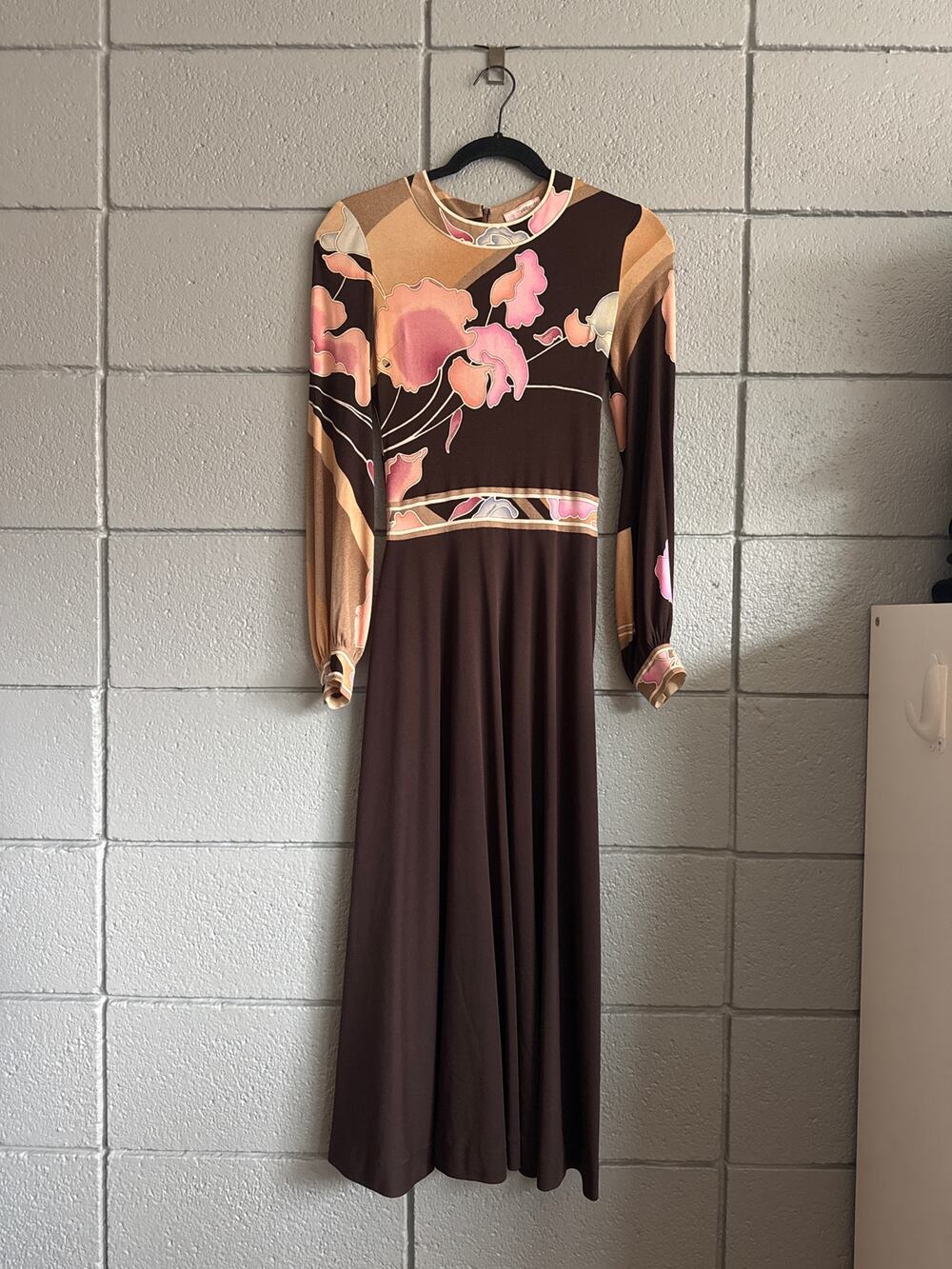 Vintage Leonard Paris 1970s 100% Silk Midi Dress size 2/4